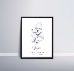 Baby grå Födelseposter