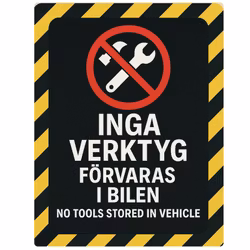 inga verktyg dekal