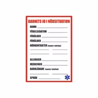 Barnets Id i nödsituation svenska dekal 2 pack ( en för varje sida)