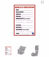 Barnets Id i nödsituation svenska dekal 2 pack ( en för varje sida)