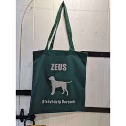 Tygkasse med silhouette av hund, reflextryck