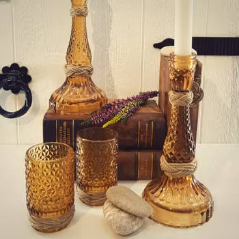 Ljusstakar brunt glas 2-pack