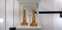Ljusstakar brunt glas 2-pack