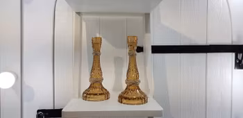 Ljusstakar brunt glas 2-pack