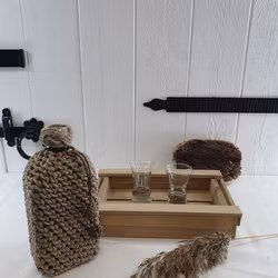 "Tilläggarset" set med glas, flaska och bricka