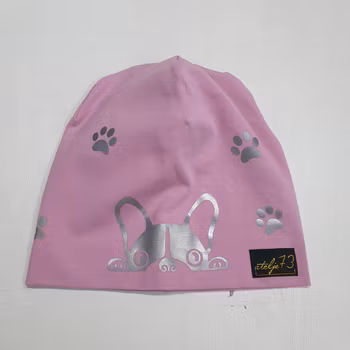 Reflexmössa rosa med hund storlek 52
