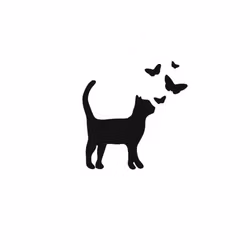 Kasse med katt och fjärilar