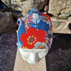 Mössa retro flowers blue