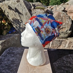 Mössa retro flowers blue