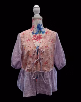 Blus återbrukat tyg lila - storlek 40