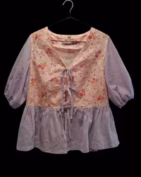 Blus återbrukat tyg lila - storlek 40