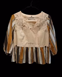 Blus återbrukat tyg brun - storlek 42