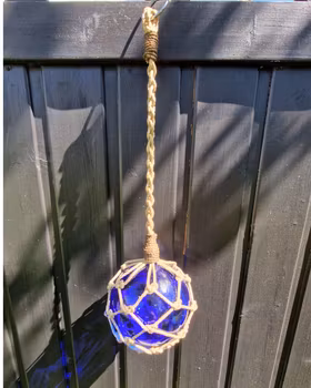 Glaskula/flöte blått glas 44 cm