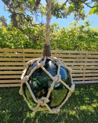 Glaskula/flöte grönt glas 40 cm