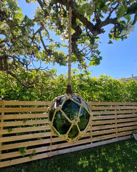 Glaskula/flöte grönt glas 40 cm