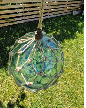Glaskula/flöte ljusblått glas 72 cm