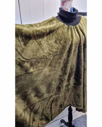 Poncho buteljgrön fluffig