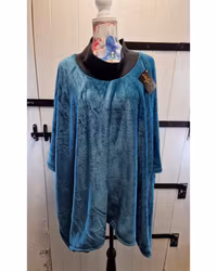 Poncho petrol fluffig