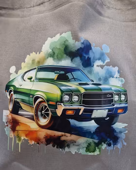 Tygkasse grå med bil