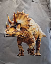 Tygkasse grå med dinosaurie