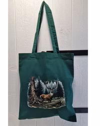 Tygkasse buteljgrön med hjort