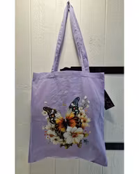 Tygkasse lavendel med fjäril