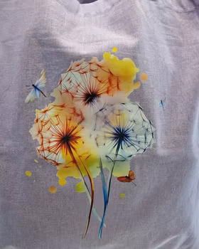 Tygkasse lavendel med maskrosboll