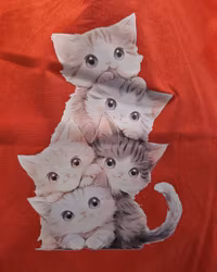 Tygkasse röd med katter