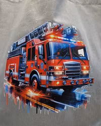 Tygkasse grå med brandbil 1