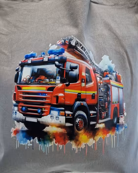 Tygkasse grå med brandbil 2