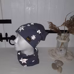 Reflexbuff/halsduk med snöflingor