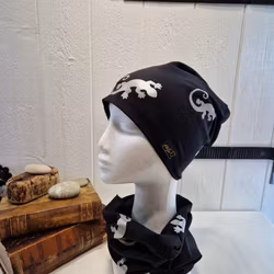 Reflexbuff/halsduk med ödlor