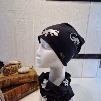 Reflexbuff/halsduk med ödlor