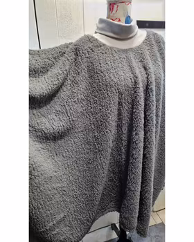 Poncho grå extra tjock