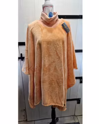 Poncho apelsin fluffig