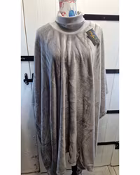 Poncho grå, fluffig