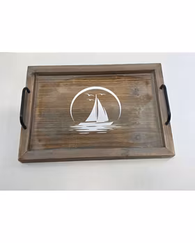 Träbricka segelbåt 2 storlekar