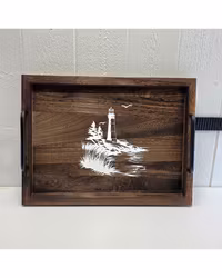 Träbricka fyr, två färger