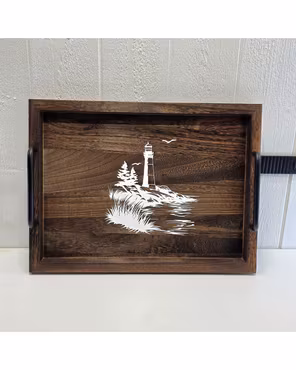 Träbricka fyr, två färger