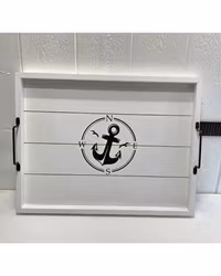 Träbricka med ankare