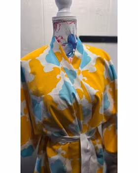 Kimono Retro gul kort modell