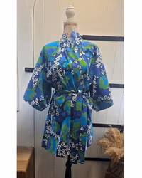 Kimono retro blå kort modell