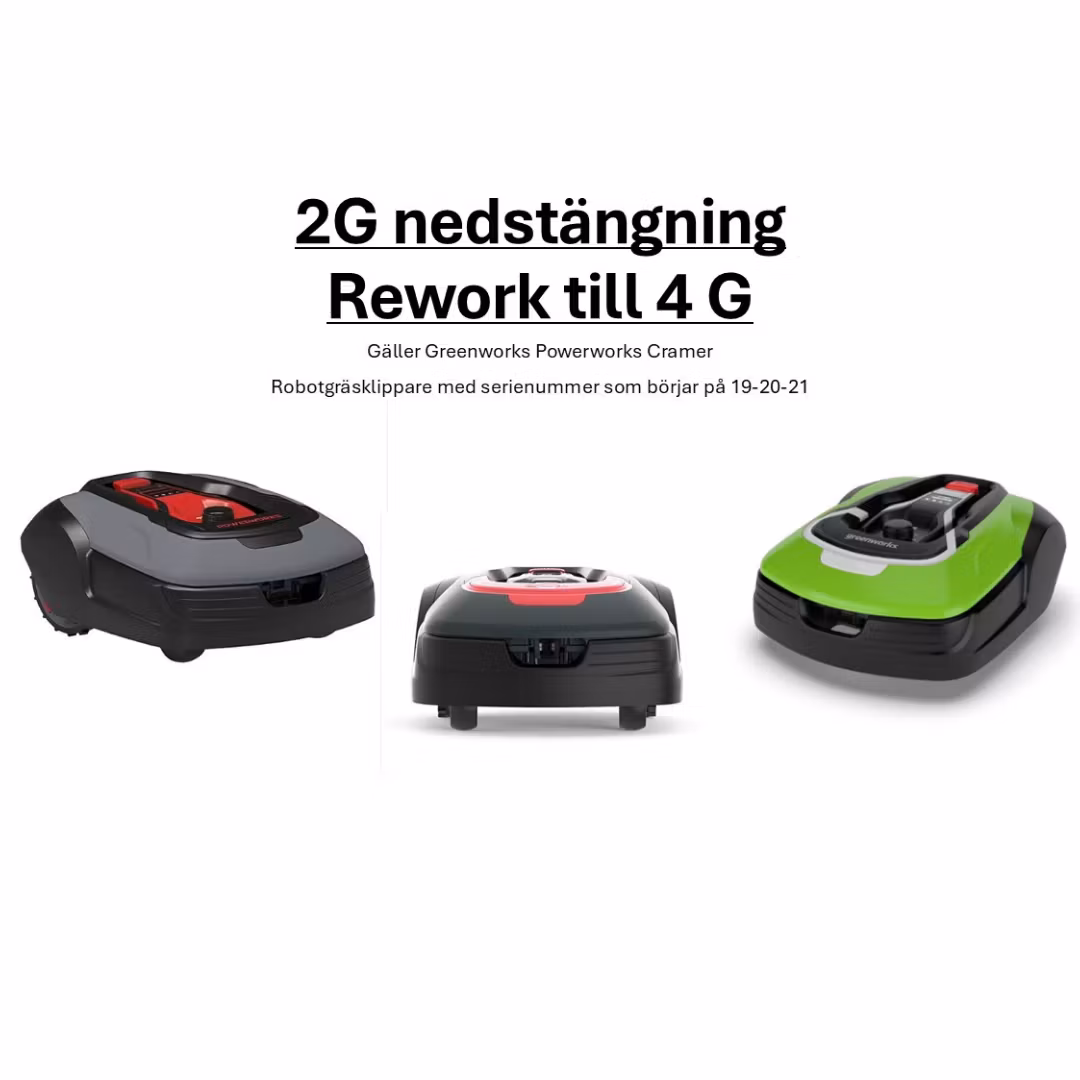 2G/4G Ombyggnation GreenWorks PowerWorks Cramer
