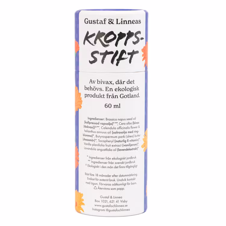 KORT DATUM – Ekologiskt Kroppsstift med ringblomma i papphylsa, 60 g