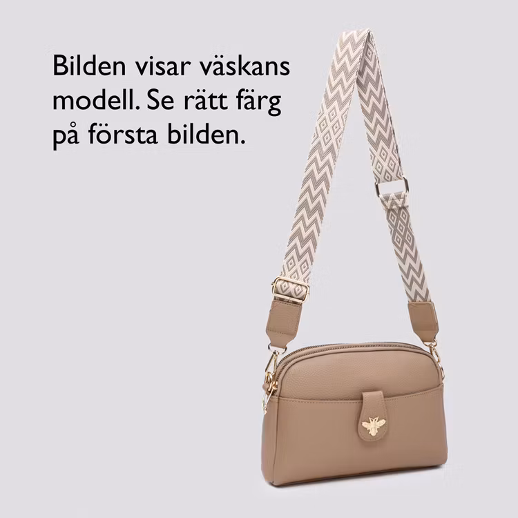 Axelväska – Double Zip Bee, svart