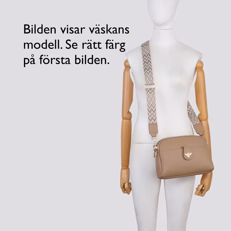 Axelväska – Double Zip Bee, silver