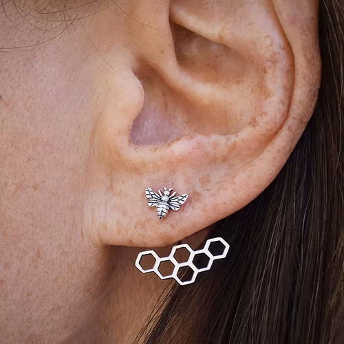 Örhängen – Bi & hexagonkappa