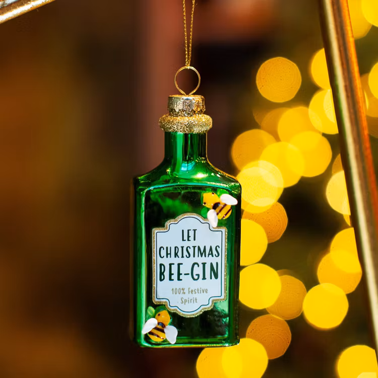 Julgransprydnad – Let Christmas Bee-Gin
