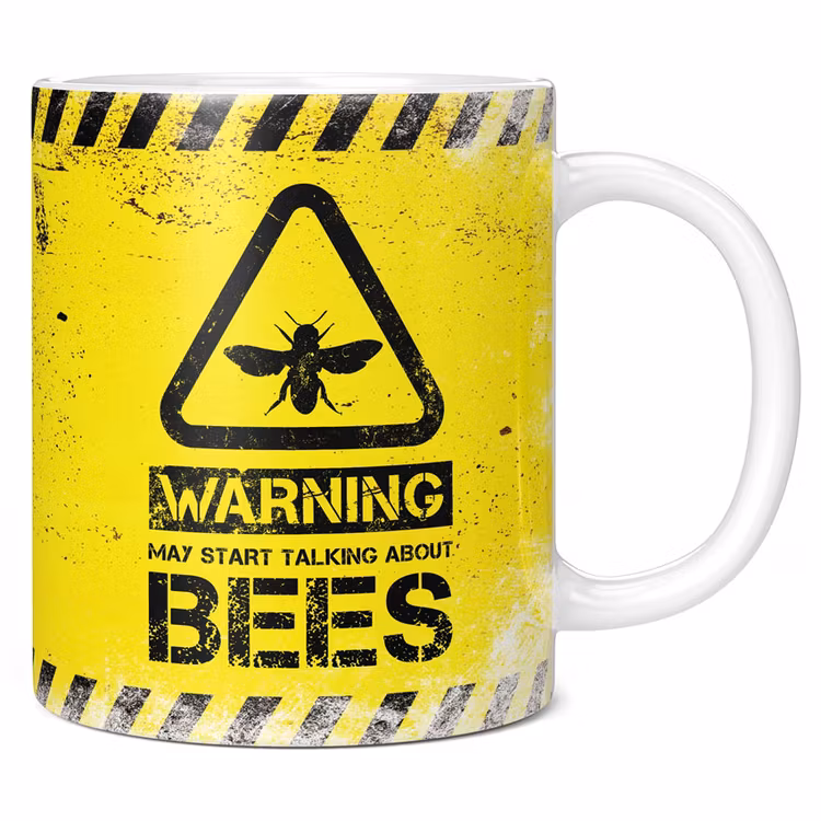 Mugg, "gigantisk" vit – Warning May start talking about bees