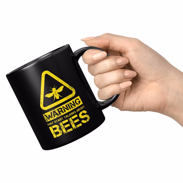 Mugg, "vanlig" svart – Warning May start talking about bees